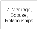 Text Box: 7. Marriage, Spouse, Relationships
